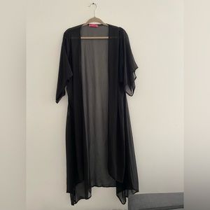 Betsey Johnson Black Sheer Kimono